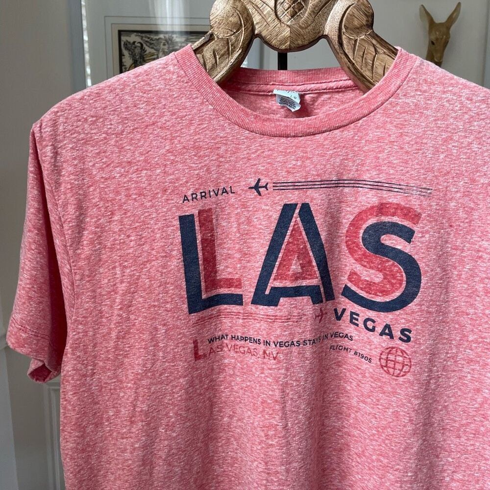 Pacific Las Vegas Red Heather Graphic Tshirt L